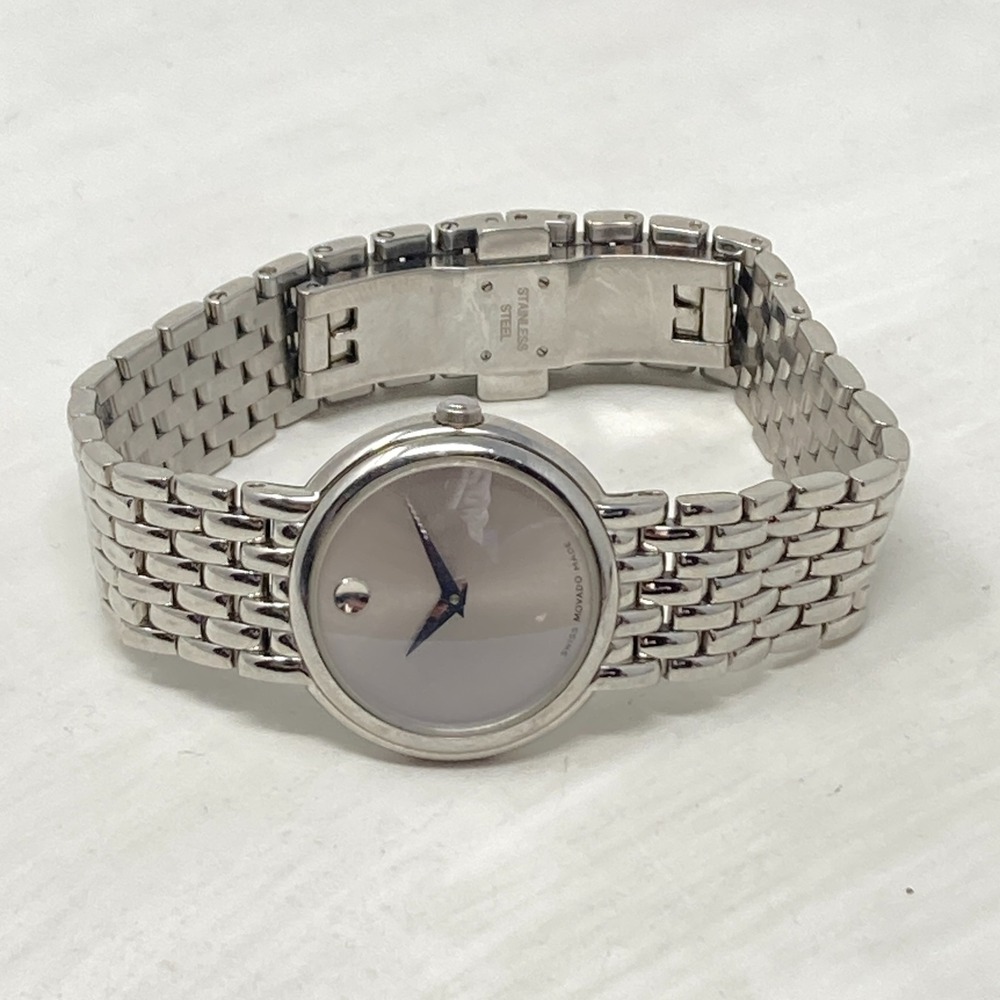 Movado Museum Watch Women 23mm Silver Tone 84.A1.1835 Swiss New Battery 6.5" - Picture 11 of 16